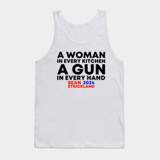 A Woman In Every Kitchen A Gun In Every Hand Sean Strickland 2024 Funny Tank Top